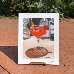 Vibrant Orange Cocktail Giclee Art Print, 8x10” Wall Art